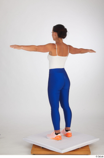  Zuzu Sweet blue leggings orange sneakers sports standing t poses t-pose white top whole body 0004.jpg